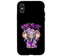 Forget Me Not Alzheimers - Cinta de Elefante Morado Carcasa para iPhone X/XS