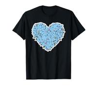 Forget Me Not Flower Floral Heart Bloom Love Camiseta