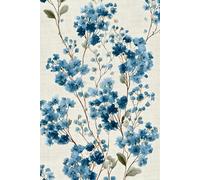 Forget Me Not Graph Paper Notebook: Blue Flower Grid Book: Botanical Cover Notebook for Students, Drawing & Planning, 6x9 Inches, 110 Pages