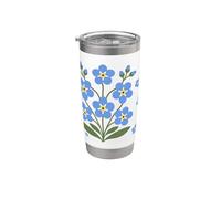 Forget Me Not Wildflower Cottagecore Botanic Flower Amante Vaso térmico de acero inoxidable de doble pared