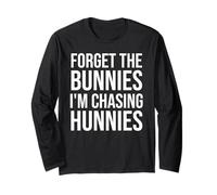 Forget The Bunnies I'm Chasing Hunnies Boys Funny Easter Kid Manga Larga