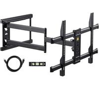 FORGING MOUNT Soporte TV Pared con Brazo Articulado Largo de 765mm para Pantallas de 37-75" de Planos/Curvos LCD/LED/OLED, hasta 45kg, Soporte Pared TV con Giratorio e Inclinable, Máx VESA 600x400mm