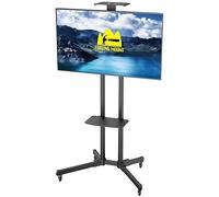 FORGING MOUNT Soporte TV Pie Ruedas para Televisiones de 32-75 Pulgadas hasta 50 kg, Diseño de Doble Soporte, Altura Ajustable Móvil Soporte TV Suelo, Máx VESA 600x400mm, Altura MAX 1720 mm