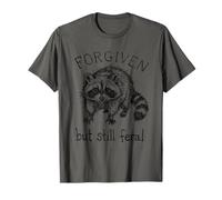 Forgiven but Still Feral Mapache Meme Cristiano Divertido Camiseta