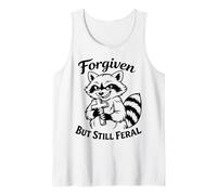 Forgiven But Still Feral Raccoon Christian Cute Quote Camiseta sin Mangas