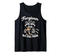 Forgiven But Still Feral Raccoon Christian Quote Camiseta sin Mangas
