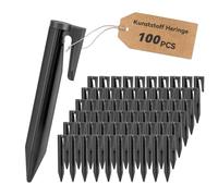 Forhandy 100 clavos de tierra para robot cortacésped, cable de limitación de tierra, anclaje de tierra de plástico, ganchos para robot cortacésped, estacas estables para cortacésped