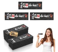 Forhandy 30 unidades de cajas de regalo de chocolate con texto en alemán «Schön Dass Du Da Bist » (fieltro), color gris oscuro, para bodas, bautizos, cumpleaños (sin chocolate)