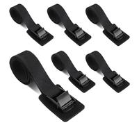 Forhandy 6 piezas de correa tensora corta, correas tensoras negras con acolchado. Capacidad de carga extra grande. Correas tensoras ajustables con cierre de sujeción para portaequipajes de techo