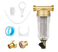 Forhandy Filtro fino lavable con adaptador, filtro de agua reutilizable de 1 pulgada & G1/2 MNPT+G1/2 "FNPT, filtro de sedimentos para manguera de agua de pozo, combinación de filtro