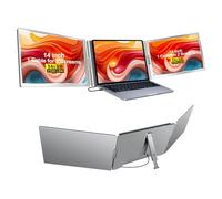ForHelp - Monitor portátil triple, FHD 1200P, IPS para monitor de portátil, función completa, puertos tipo C/HDMI, extensor de visualización dual plegable para 13.3-17.3 pulgadas, compatible con