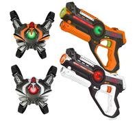 FORHISHER Juego de 2 pistolas láser con chaleco para niños, juego de día láser, 4, 5, 6, 7, 8, 9, 10, 11, 12+ años