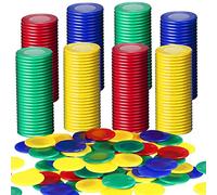 ForHome 400 Fichas de Póquer, Fichas de Juego, para Aprender Matemáticas y Juegos de Bingo, Las Fichas Utilizadas por los Niños para Contar, 4 Colores (Rojo, Azul, Verde, Amarillo, 0,86') (AL-14220)