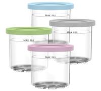 Forhome Juego de 4 Recipientes de Helado para Ninja Creami, Contenedores de Pinta con Tapas, para Ninja Creami Ice Cream MakerNC299AM C300s Series, sin BPA