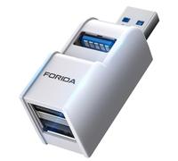 FORIDA Concentrador USB 3.0 3 en 1, mini divisor USB con varios adaptadores USB 3.0, 1 USBA 3.0 y 2 puertos USB 2.0 de salida, multipuerto USB para ordenador portátil, MacBook, unidad flash, teclado y