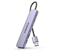 FORIDA Hub USB 3.0 a USBA, divisor USB 7 en 1 con adaptador expansor multipuerto ultra delgado 4 USB C para laptop, escritorio y más dispositivos múltiples tipo C (gris)