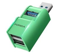 FORIDA Hub USB 3.0 de 3 puertos, divisor USB 1 en 2 salida USB 2.0 y 1 puerto USB-3.0