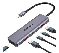 FORIDA USB C Hub 10Gbps USB C Splitter for Laptop 2 USB C 3.2 and 2 USB A 3.2 Data Port 100W Power Charging, para MacBook Air/Pro, Surface Pro, XPS, PC, iPhone 15/15 Pro/ 15 Pro Max