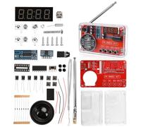 FORIOT Kit de práctica de soldadura de radio FM, pantalla LED, receptor FM de 87-108 MHz, proyecto electrónico con conector para auriculares, estación automática de búsqueda para practicar soldadura