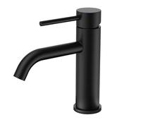 FORIOUS Grifo de Baño, Grifo Monomando para Lavabo en Negro, Grifo Mezclador con un Mango para el Lavabo del Baño, WC de Visitas