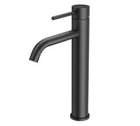 FORIOUS Grifo Lavabo Alto, Grifo Monomando para Lavabo Alto en Negro con Altura de Salida de 190 MM, Mezclador de un Solo Mango para el Lavabo del Baño, Lavamanos, Baño de Invitados