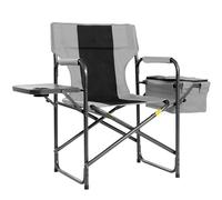 Foristrail Director - Silla de Camping con Bolsa térmica y Bandeja Lateral Plegable, Silla de césped Plegable Resistente de 400 Libras, Silla de Campamento portátil para Pesca/Patio Trasero (Negro y