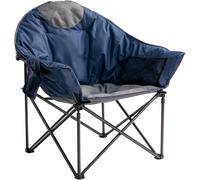 Foristrail Silla de camping de gran tamaño con portavasos y bolsa de transporte, silla de platillo de luna resistente de 500 libras para exteriores, césped, deportes, patio, silla plegable acolchada