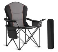 Foristrail Silla de camping de gran tamaño, resistente, 500 libras, silla plegable portátil con bolsa refrigeradora, portavasos y funda impermeable para teléfono para adultos, playa, senderismo, patio