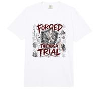 Forjado a través de Prueba Christian Warrior Shield Armor Faith Comfort Colors Adult Heavyweight T-Shirt