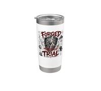 Forjado a través de prueba Christian Warrior Shield Armor Faith Vaso térmico de acero inoxidable de doble pared