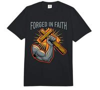 Forjado en la Fe Fuerza Cita Fuerte Inspiración Cristiana Comfort Colors Adult Heavyweight T-Shirt