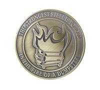 Forjado en una moneda de fuego de volquete de basura, moneda de oficina de bomberos de contenedor de basura - Moneda de recordatorio de moral de desafío divertido | Moneda ornamental conmemorativa