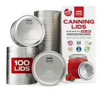 FORJARS - Tapas para conservas de boca ancha, paquete de 100 - Crea sellos herméticos en tarros Mason para conservar alimentos para la preparación de comidas y almacenamiento de alimentos de