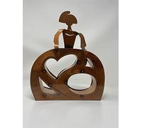 FORJASPORT Escultura Figura Menina Siglo XXI en forja Acabado Cobre Cristal para la Decoracion del hogar.