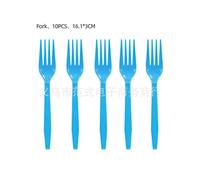 (Fork-10pcs) Clown Plim cartoon theme children's birthday party supplies paper plates, paper cups, pull flags, knife, fork and spoon