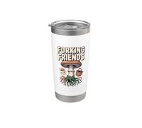 Forking Friends Wild Nature Hunting Hongos de búsqueda de hongos Vaso térmico de acero inoxidable de doble pared