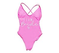 FORKIS Bikinis Mujer Swimsuit De One Piece Swimsuit Team Bride Bride Swimwear Bikini Traje De Baño Summer Summer Bachelorette Fiestet Fiest-Piwh,S