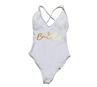 FORKIS Bikinis Mujer Swimsuit De One Piece Swimsuit Team Bride Bride Swimwear Bikini Traje De Baño Summer Summer Bachelorette Fiestet Fiest-Bride Whgd,S