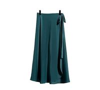 FORKIS Faldas de verano bohemias de una sola pieza, falda larga cruzada, con volantes y abertura lateral, de gasa, para la playa, para mujer, h, Talla única