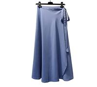 FORKIS Faldas de verano bohemias de una sola pieza, falda larga cruzada, con volantes y abertura lateral, de gasa, para la playa, para mujer, a, Talla única