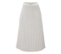 FORKIS Faldas elegantes faldas largas para mujer, lisas, plisadas, elegantes, con cintura elástica, falda negra, C, 44