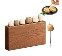 Forks Stainless Steel, 6-Piece Cute Silverware Set with Cat Handle Design, Fruit and Appetizer Forks with Wooden Holder, Tableware for Fruit, Cheese, Cake, Salad, Charcuterie, Watermelon, and Party