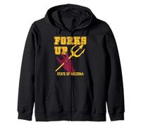 Forks Up - Universidad de Diseño del Estado de Arizona Sudadera con Capucha