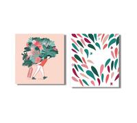 Forletter - Tarjeta de Felicitación, 15 x 15 cm, Flores Rosa