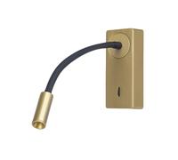 Forlight aplique de pared LED Mine, color dorado, aluminio, altura 14 cm True