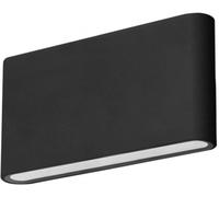 FORLIGHT Aplique exterior led aluminio negro 17x3x9 cm