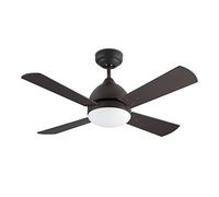 FORLIGHT Borneo - Ventilador de Techo con Luz E27 Silencioso con Motor DC. 3 Velocidades. Programable con Temporizador y Función Giro Inverso para Invierno. Palas Reversibles. Color Marrón Rústico