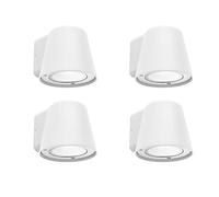 Forlight Cone - 4 Apliques de Pared Exterior de 1 Foco GU10 con IP44 de Color Blanco