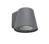 FORLIGHT CONE Aplique de Pared para Exterior IP54 con Foco Orientable. Iluminación de Fachada, Terraza o Jardín. Aplique para Bombilla GU10 de Diseño Minimalista y Moderno en Aluminio. Color Negro