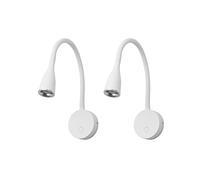 FORLIGHT Crobat (2 unidades) Lámpara de Lectura LED para Dormitorio. Aplique de Pared para Mesita de Noche. Luz de Lectura para Cabecero de Cama con Luz Cálida